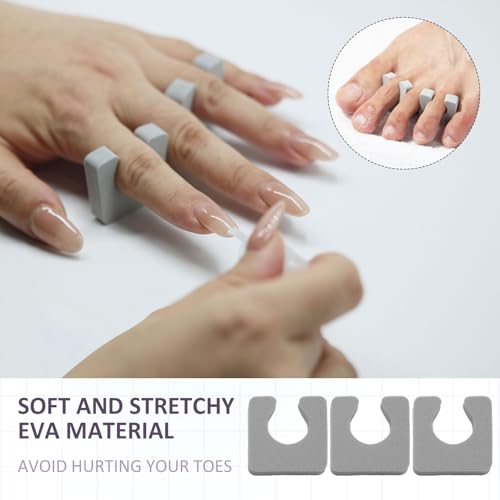 Tewloss Grey 600 Pcs Toe Separators for Pedicure & Nail Art, Soft Foam Finger Spacers
