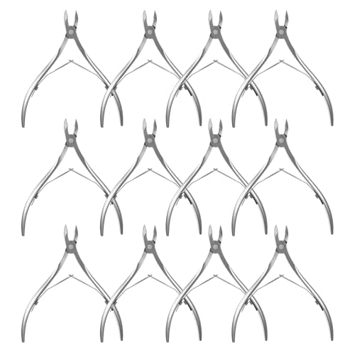 18 Pack Professional Nail Cuticle Nippers - Stainless Steel Dead Skin Clippers