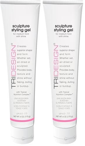TRIDESIGN Strong Hold Hair Styling Gel 6 oz - 2 Pack for Wet Look & All Hair Types