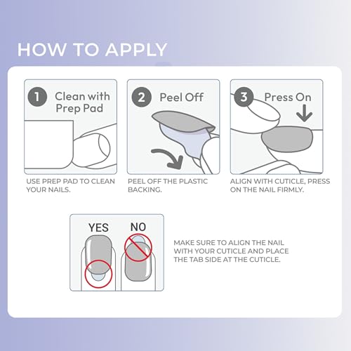 imPRESS Color Ombre Press On Nails, 'Take A Chance', Purple, Short Oval, PureFit Technology, Patented Super Hold Adhesive, Chip Proof, Smudge Proof, Mini Nail File, Manicure Stick & 30 Fake Nails
