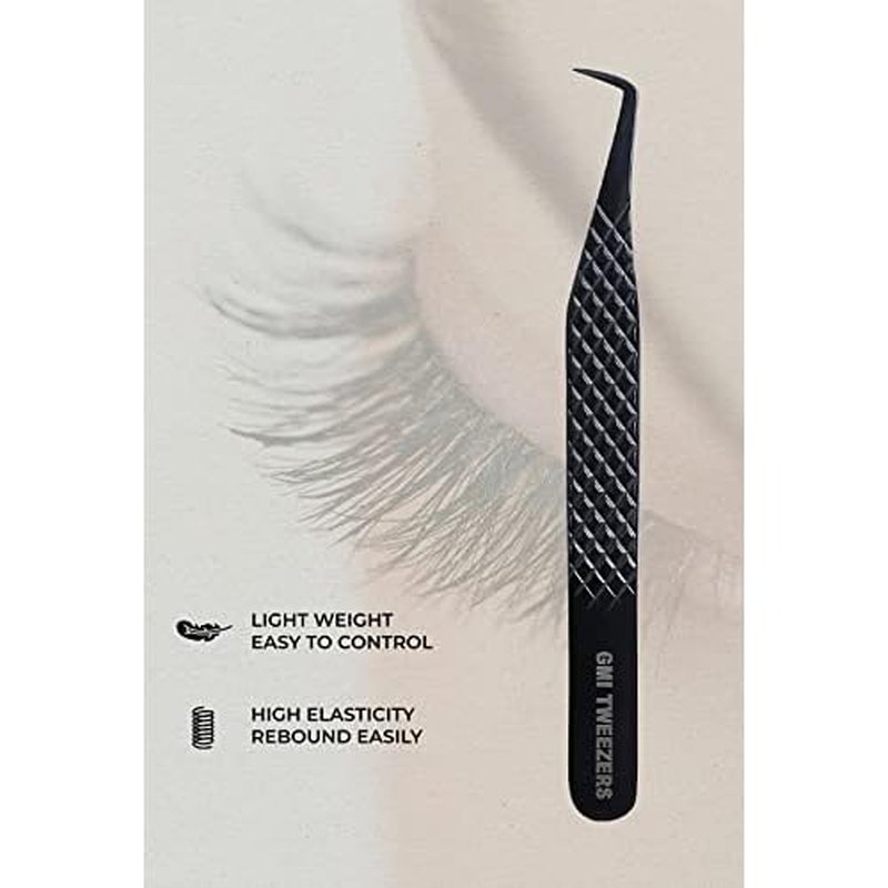 GMI Lash Tweezers - Set of 5 Eyelash Tweezers- Stainless Steel Eyelash Extension Tweezers - Multipurpose Lash Tweezers T2233 Tweezer