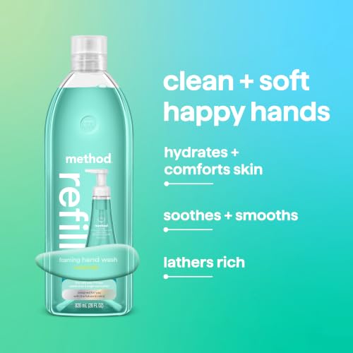 Method Waterfall Foaming Hand Wash Refill Pack, 28 oz, Eco-Friendly, 4 Count