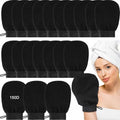 Black Exfoliating Body Gloves 20 Pcs Viscose Fiber Body Scrub Mitts for Skin Care