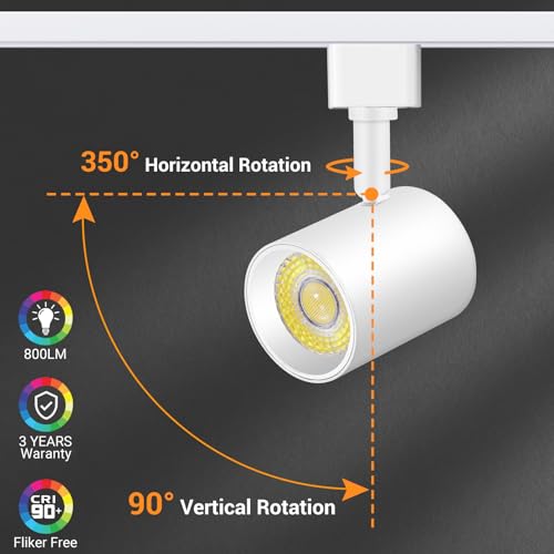 White 4-Pack LED Track Lighting Heads Dimmable Adjustable 2000K-6000K