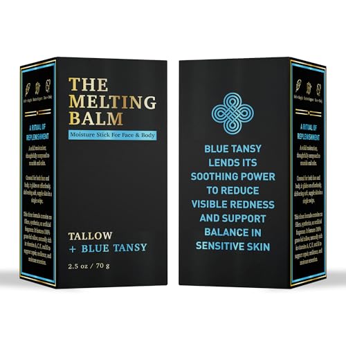 Moisturizing Solid Balm for Face & Body - Grass-Fed Tallow & Blue Tansy - 2.5 oz