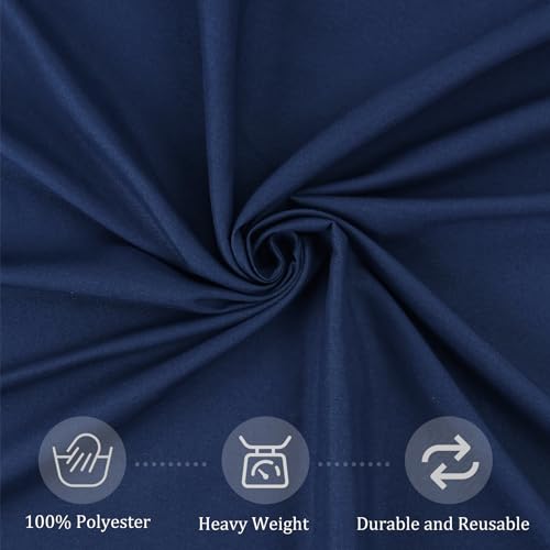 8-Pack 120 Inch Navy Blue Round Tablecloths - Premium Polyester, Elegant Wedding & Party Cover (Variation: Navy Blue, 120 Inch, 8)
