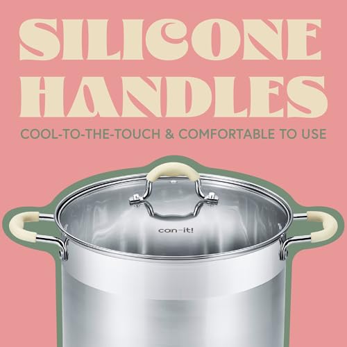 Concord Stainless Steel Canning Pot Set with Jars, Rack, Tongs & Accessories