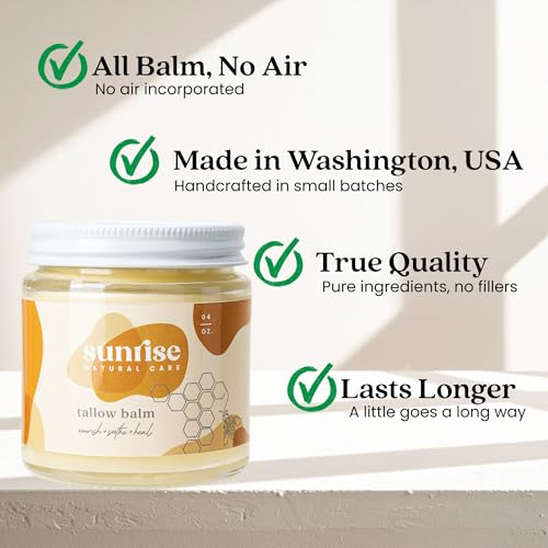 Unscented Grass Fed Beef Tallow & Honey Body & Face Moisturizer - 4 oz - Raw