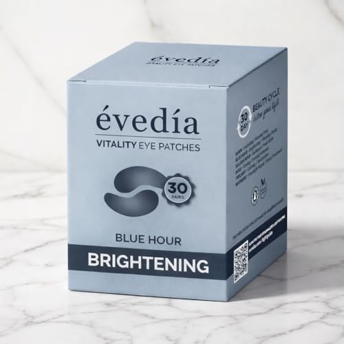 Blue Hour Vitality Eye Patches with Caffeine & Niacinamide – Refresh & De-Puff, 30 Pairs