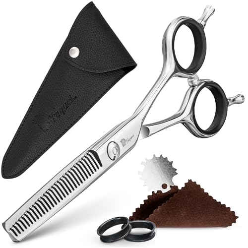 Fagaci Hair Thinning Scissors 6 Inch - Left & Right Hand Use, 440C Steel Thinning Shears
