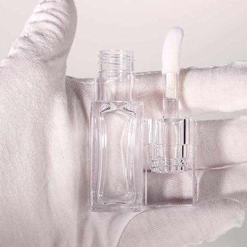 Clear Square Lip Gloss Tube Set - 18x 6ml PETG Lip Oil Containers with Wands