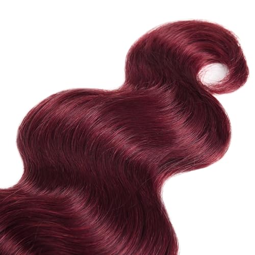 #99J Burgundy Human Hair Body Wave Bundles - 28, 30, 32 Inch, Unprocessed Brazilian Virgin Hair, 3 Bundles by FuivJuix