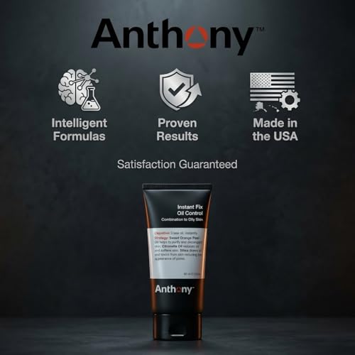 Anthony Instant Fix Oil Control for Men ? Mattifying Lotion for Oily Skin ? Moisturizer and Pore Minimizer Instantly Eliminates Shine ? 3 Fl Oz