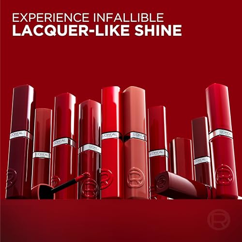 L'Oreal Paris Infallible Lacque Resistance Liquid Lipstick, 16HR Long Lasting Lip Makeup with Lacquer-Like Shine and Zero Transfer, 220, Paris Sunset