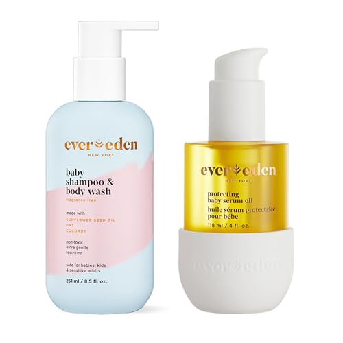 Evereden Baby Cradle Cap Shampoo & Body Wash with Nourishing Oil - Unscented, Gentle & Hydrating for Newborns