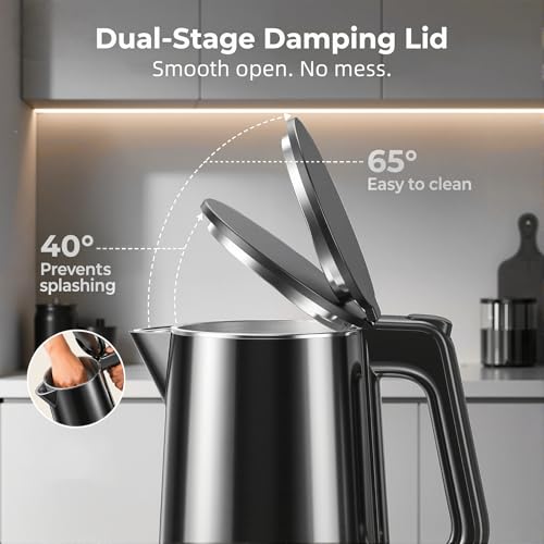 YPJKR Electric Kettle 1.0L, 1200W, 7 Temp Settings, Black – Keep Warm 4H