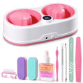 Electric Dual Nail Soaking Bowl with 10 Temp Levels, Pink - Fast Removal