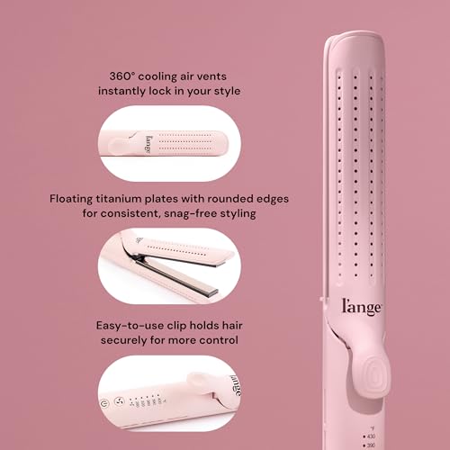 L'ANGE HAIR Le Duo Standard 360¡Æ Airflow 2 in 1 Straightener and Curler | 1 Inch Curling Wand & Titanium Flat Iron with 5.3" Plates | Hair Straightener & Curler for Short to Medium Hair (Blush)