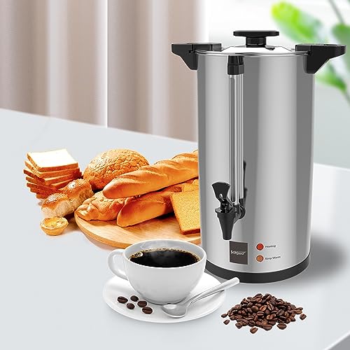 Valgus 12L Commercial Electric Coffee Urn - 80 Cup Capacity, Food Grade Stainless Steel