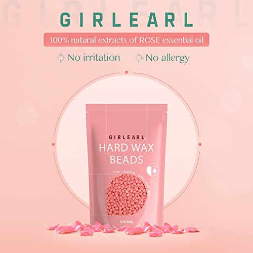 Hard Wax Beads for Hair Removal - 2-Pack, 1lb Rose & Unscented, Body & Facial