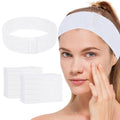 Disposable Spa Facial Headbands Pack of 150 - Soft Breathable Elastic Hair Wraps with Adjustable Closure for Skincare & Makeup - One Size Fits Most