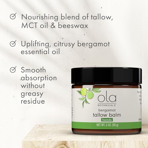 Hand Moisturizer Balm with Beeswax & MCT Oil - Natural Hand Care, 2 oz