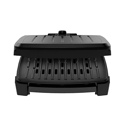 George Foreman Submersible 5-Serving Grill with Adjustable Temperature, Black/Grey