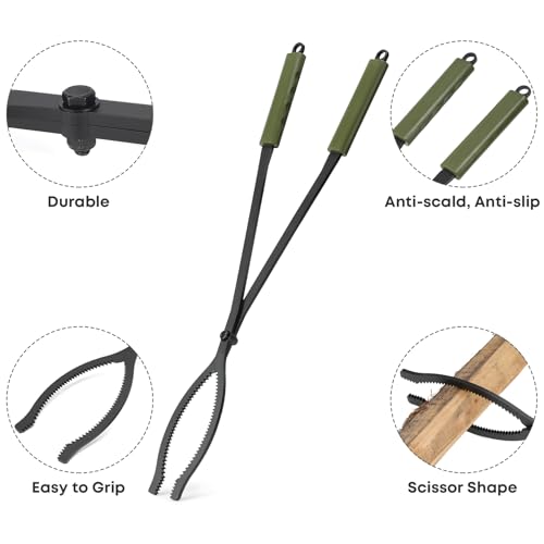 28-Inch Fire Pit Tools Set with Poker, Tongs & Shovel - Safe & Durable