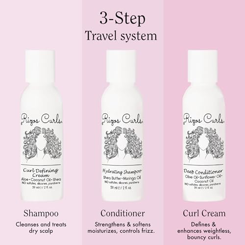 Travel Curl Kit - Hydrating Shampoo, Deep Conditioner & Curl Cream - 3 Pack 2oz - All Curl Patterns