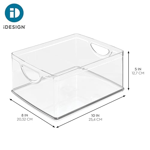 Medium Plastic Stackable Kitchen Cabinet Storage Bin Set of 4 - Clear
