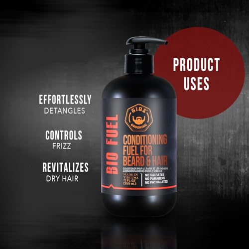 GIBS Grooming Biofuel Conditioning Fuel for Beard & Hair, 12 Fl Oz(Pack of 1)