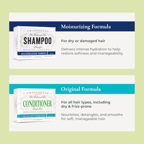 Plastic-Free Hair Care Set with Shampoo & Conditioner Bars - Moisturizing & Nourishing, 3 Pack