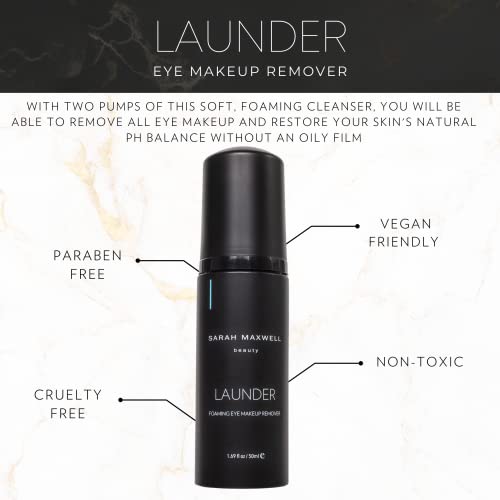Launder Oil-Free Eye Makeup Remover - Sensitive Skin, Vegan, Hypoallergenic, 1.7 fl oz - Sarah Maxwell