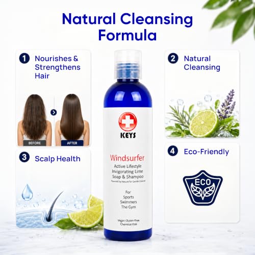 Keys Lime Saltwater Castile Body Wash & Shampoo 8 oz - Biodegradable & Hydrating