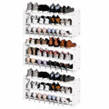 White 3 Pack 3-Tier Wall Mounted Shoe Rack Adjustable Hanging Shoe Organizer