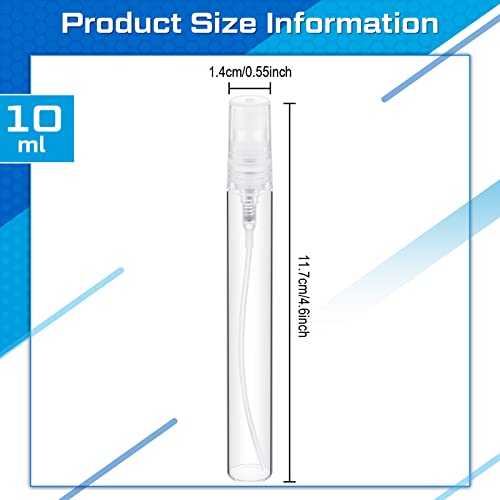 Lallisa 100 Pcs 10ml Mini Spray Bottles Clear Glass Perfume Bottles Refillable Fine Mist Spray Empty Fragrance Sample Containers Cosmetics Atomizer for Cleaning, Travel, Essential Oils