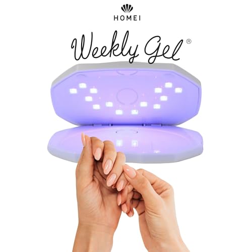 HOMEI Gel Nail Lamp with UV Reduction, Portable Light for Polish (Rechargeable), Compact Mini Design, 25 Sec LED Nail Drying for Gel Lamp NV & Cordless Use