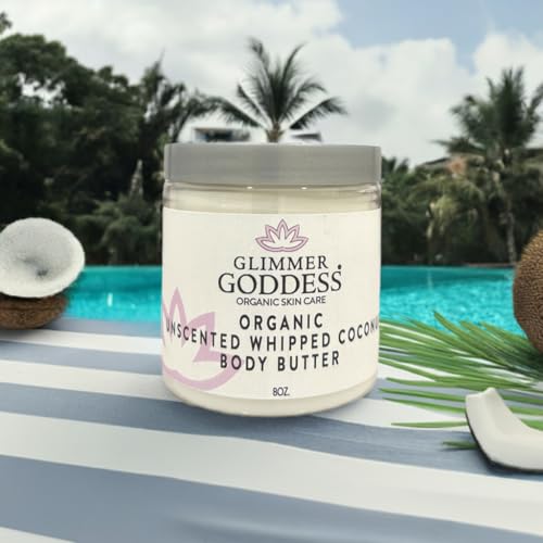 Organic Whipped Coconut Oil Body Butter Unscented - 8oz, Natural & Nourishing