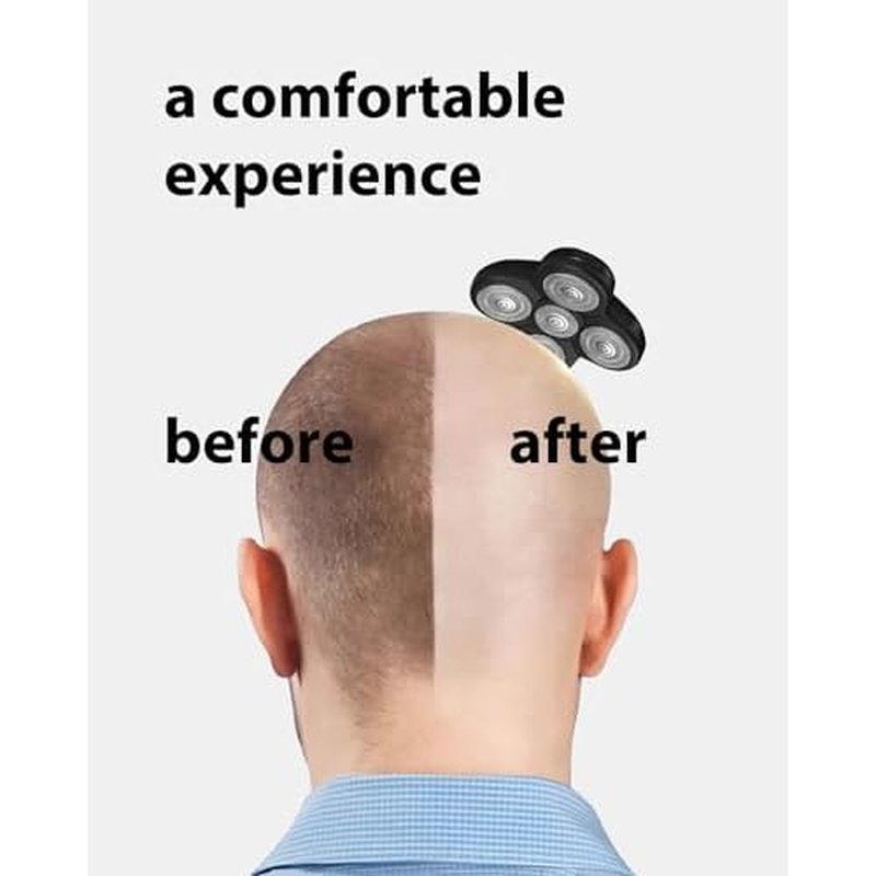 4 Pack Head Shaver Replacement Blades, 5 - Blade Shaver Replacement Heads for Bald Men Freedom Shaving, Head and Face Electric Razor Refills, with 3 Cleaning Brush