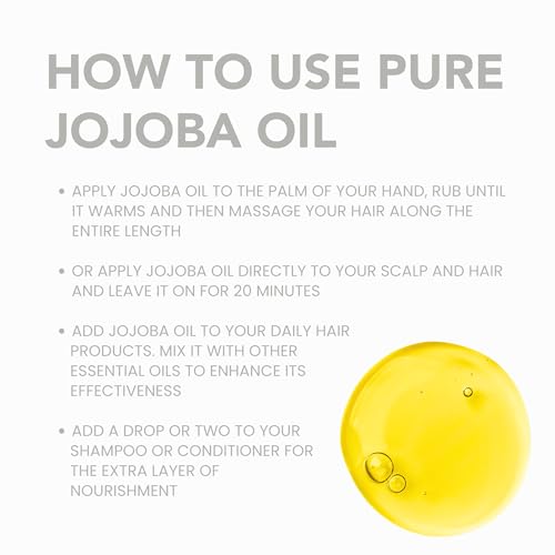 16 Fl Oz Organic Jojoba Oil - Cold Pressed, Unrefined Body & Hair Oil