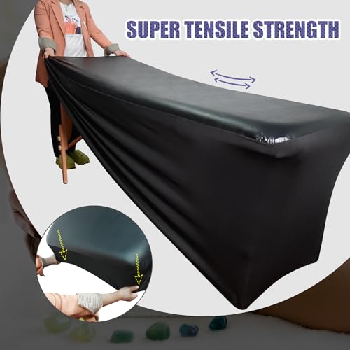 Black 28-Inch PU Leather Lash Bed Cover Waterproof Massage Table Protector - 1 Piece