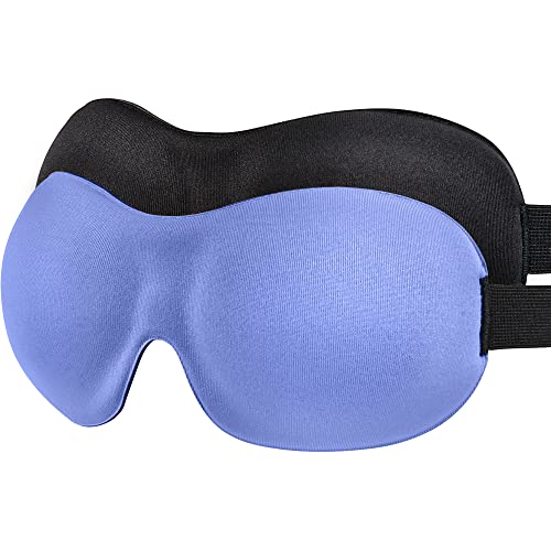 Sleep Mask Invisible Alar Deep Orbit 3D Eye Mask Ultra Lightweight & Comfortable Sleeping Mask for Travel, Nap Shift Works Black & Lavender
