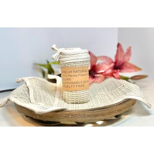 Natural Hypoallergenic Hemp Washcloth Exfoliating Towel Set; Bath & Shower (12x12) Body Face Cloth; Breathable Fast Drying Naturally Odor Free (3PK)