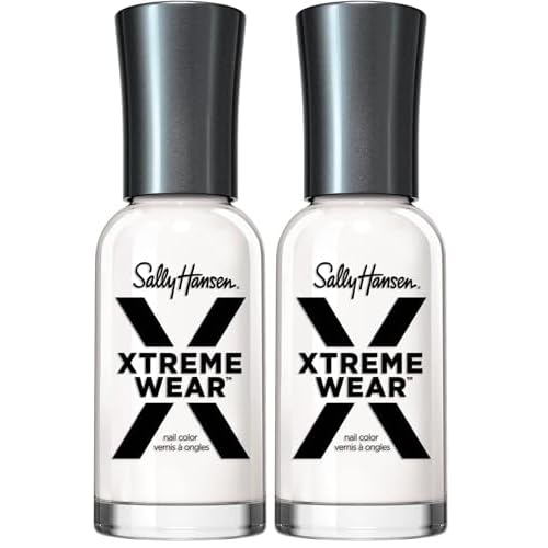 Sally Hansen Xtreme Wear Nail Polish, Streak-Free, Shiny Finish, Long-Lasting Nail Color, White On, 0.4 Fl Oz (Pack of 2)