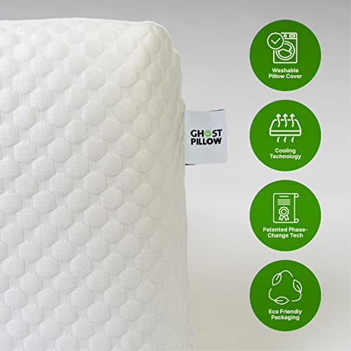 GhostBed Firm Cooling Memory Foam Pillow - Standard Size, Ventilated, Washable Cover - Ideal for All Sleepers - Variation 1