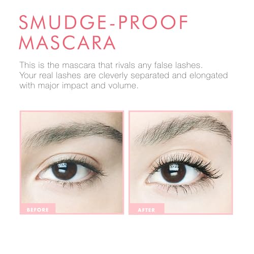Beauty for Real Hi-Def Mascara, Just Black - Set of 3 - Defining & Volumizing Lash Definer - Humidity & Smudge Proof - Micro Brush Ensures Versatile Application - 2.3 oz