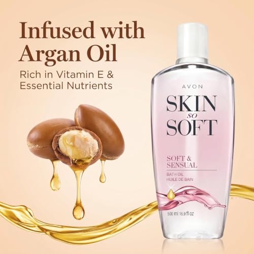 AVON Skin So Soft Moisturizing Bath Oil 16.9 oz - Silky Body Oil & Sensual Fragrance