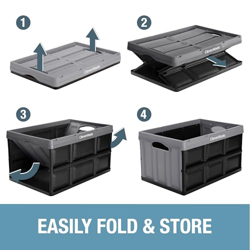 CleverMade Eco 62L Collapsible Storage Bin - Stone / 3 Pack