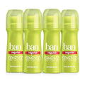 Ban Invisible Roll-On Antiperspirant Deodorant 3.5 oz Pack of 4 - Regular Scent, Clear Formula, 24-Hour Protection