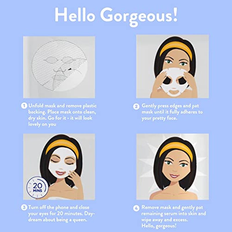 MISS SPA Face Masks Skin Care Bee Venom, Anti-Aging Skin Care for Women, Plumps Skin Face Mask Beauty, Hydrating Moisturizing and Nourishing Face Sheet Masks, 4 Pack
